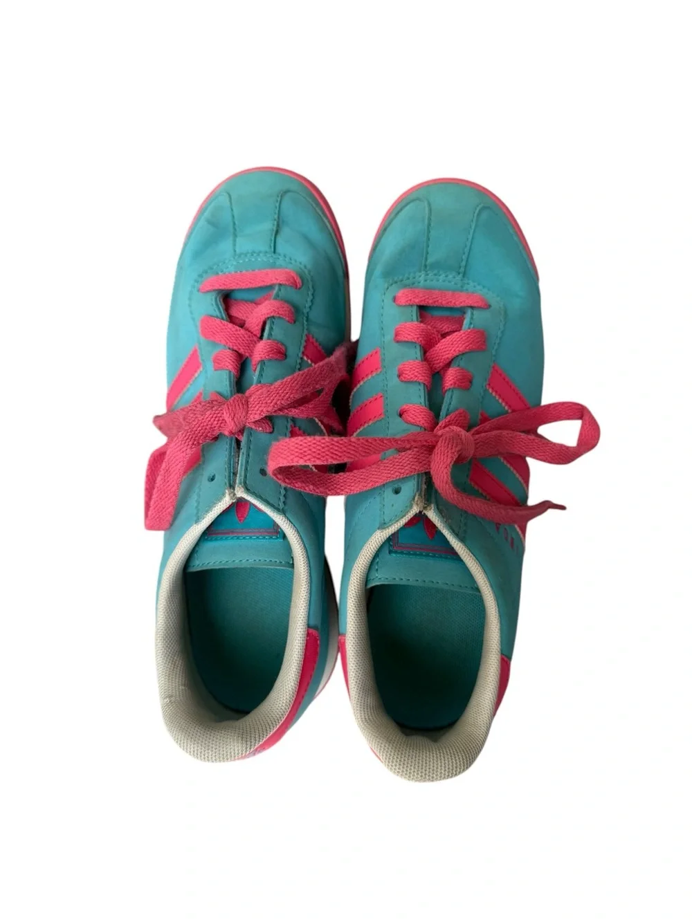 adidas Rita Ora + Samoa Turquoise Hot Pink Women's Low-Top Sneakers Size 6